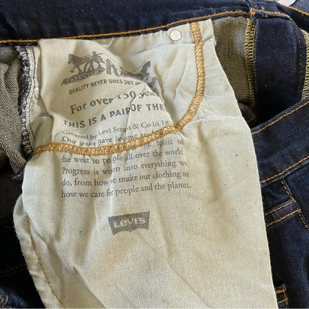 Levis 511 Denim Jeans Mens 36X32‎ Blue Dark Wash Relaxed Straight Leg Comfort